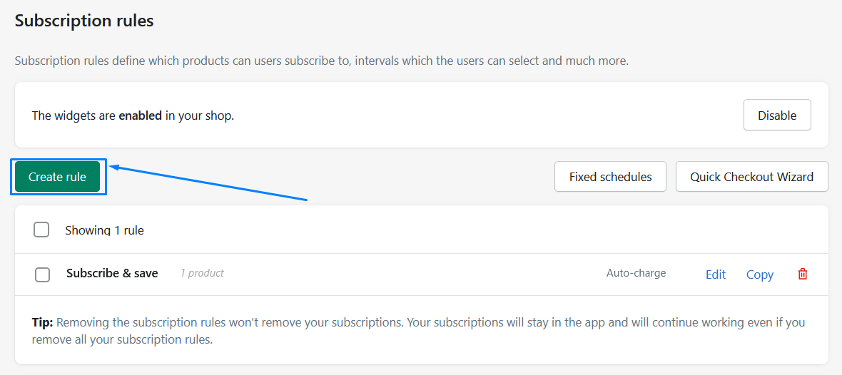 Creating a subscription rule in Seal Subscriptions