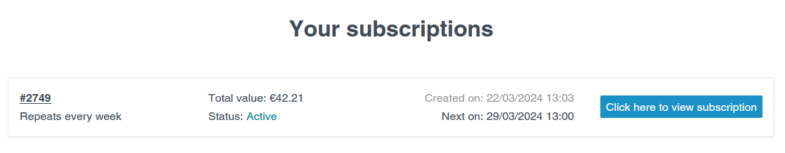 Viewing your subscriptions