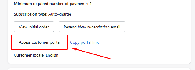 Accessing customer portal from panel