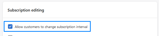 Option to change subscription interval