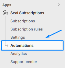 Accessing automations settings