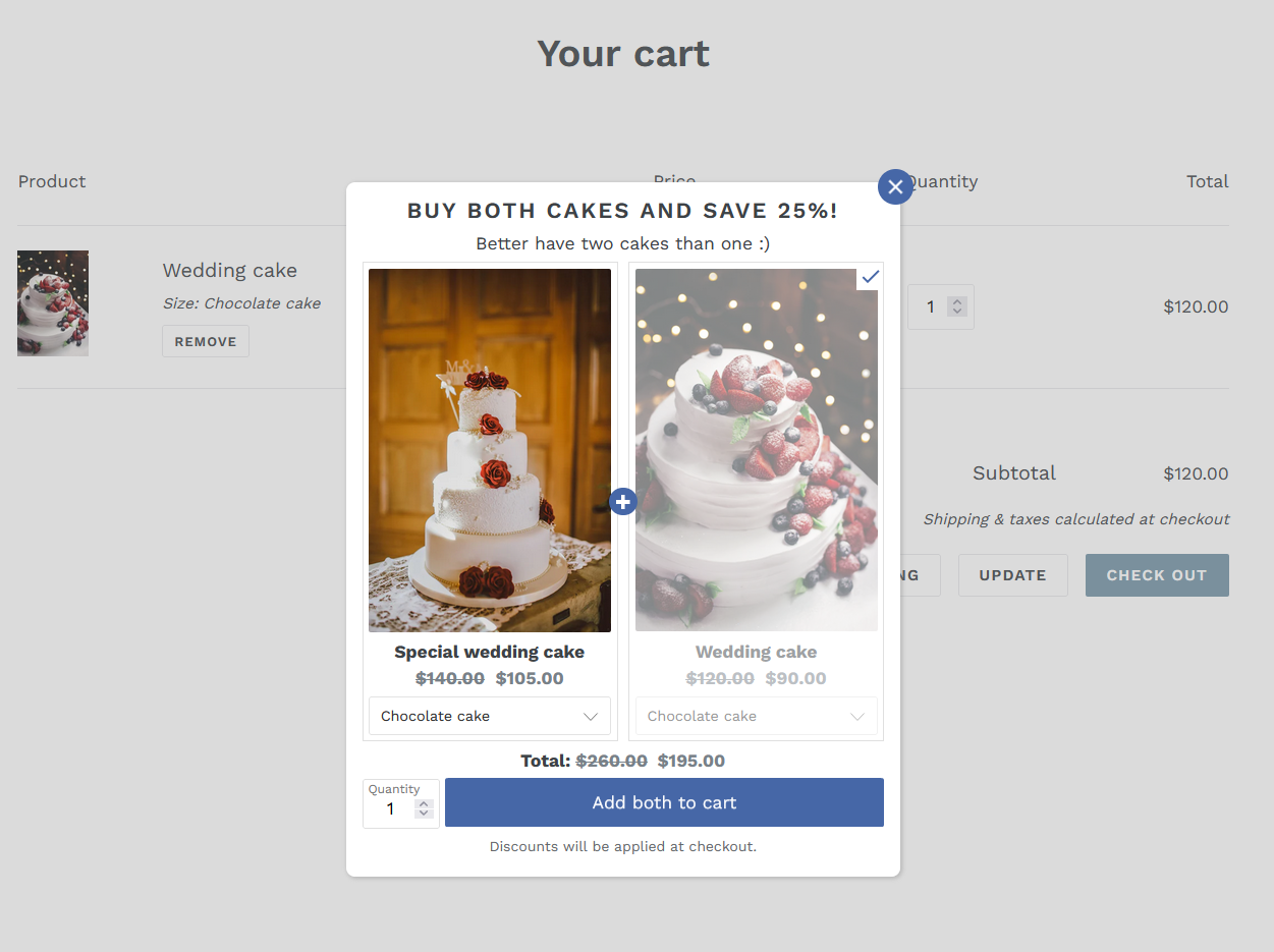 Example of a funnel popup in the Shopify apps store