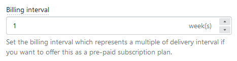 Setting up billing interval