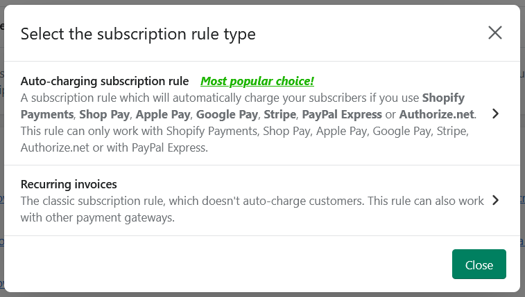 Types of rules in Seal Subscriptions