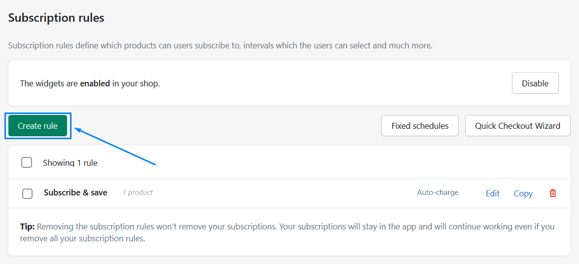 Creating rules in Seal Subscriptions