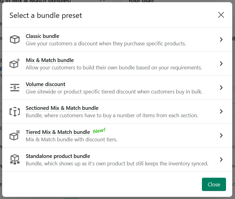 Types of bundles in Bundler